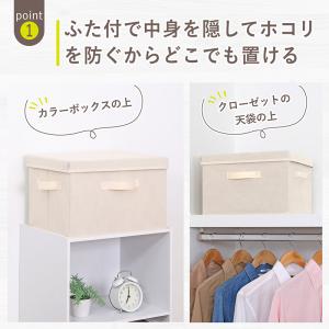 アストロ 収納ボックス ベージュ×ブラウン ふ...の詳細画像2