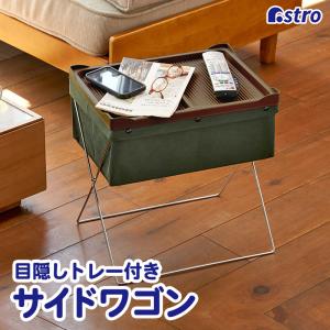 サイドワゴン トレー付き リビング収納 マガジンラック 小物収納 小物入れ アストロ 620-41