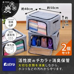 アストロ 収納ボックス 2個組 活性炭消臭 大...の詳細画像1