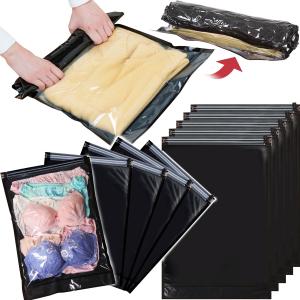 圧縮袋 10枚組 （M5枚+L5枚）手巻きタイプ ブラック