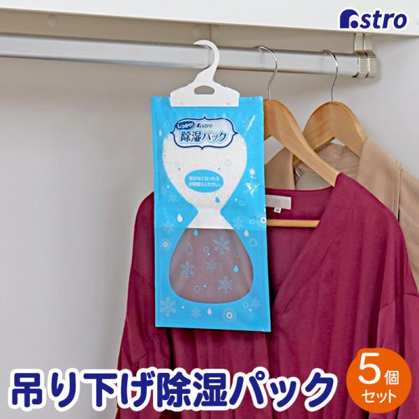 除湿パック 5個組 吊り下げ 除湿剤 湿気取り 防カビ クローゼット 除湿量約500ml 梅雨 衣替...