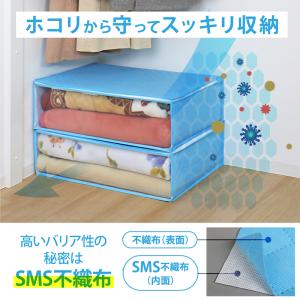 アストロ 毛布収納ケース ライトブルー 2個組...の詳細画像2