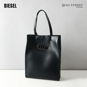 ディーゼル DIESEL トートバッグ ブラック バッグ 肩掛け シンプル ロゴ レザー 本革 X09686 P5925 T8013 メンズ ユニセックス レディース｜1ststreet