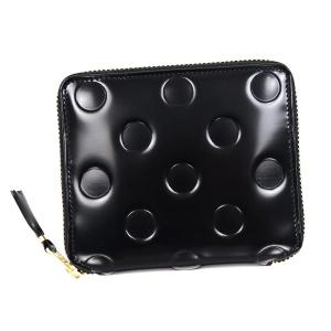コムデギャルソン COMME DES GARCONS 財布 二つ折り小銭付き ブラック SA2100NE P DOTS EMBOSSED