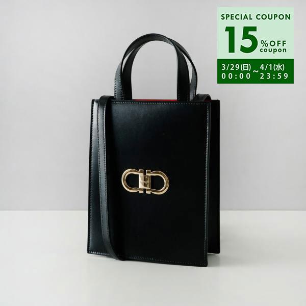 並行輸入 フェラガモ FERRAGAMO ハンドバッグ ブラック NERO/FLAME RED/FL...