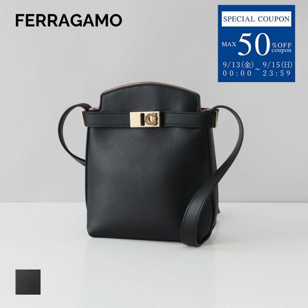 フェラガモ FERRAGAMO フォンケース ブラック/ピンク バッグ ショルダー スマホショルダー...