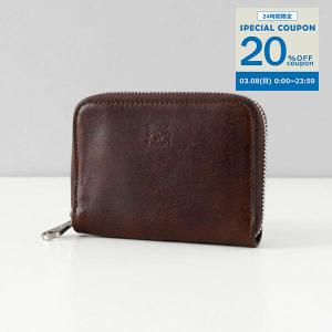 新品未使用　イルビゾンテ　バッファロー　ケース　小銭入れ　ブラウン　カード ラウンドフラップのカードケースは3つのコンパートメントでコンパクト