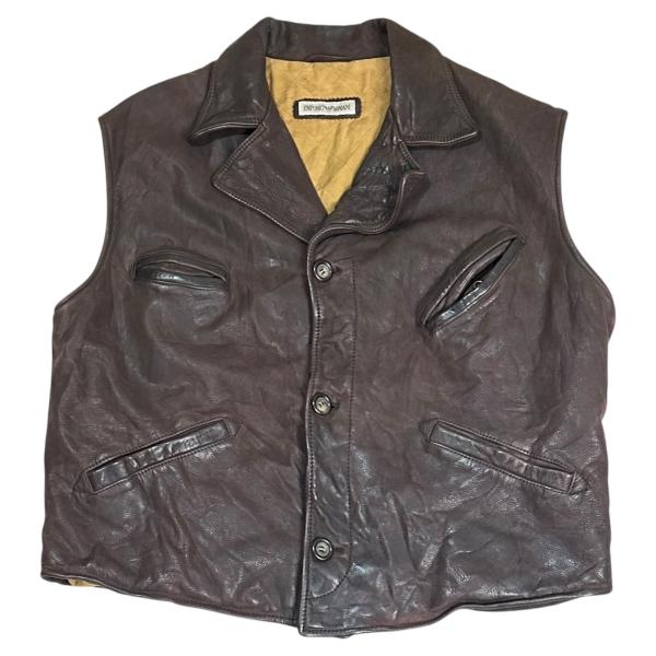 EMPORIO ARMANI(エンポリオアルマーニ) 90&apos;s Button Leather Ves...