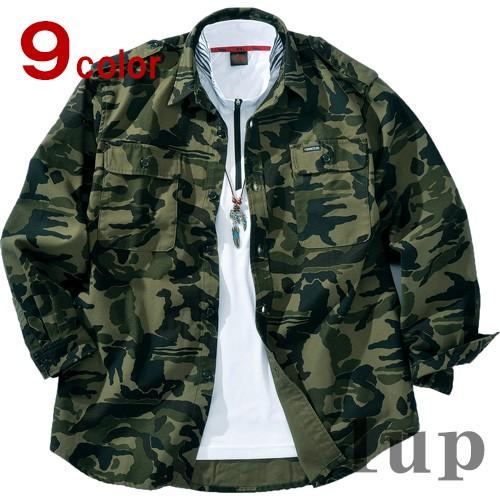 作業服 寅壱 作業着 4441-619 アーミーシャツ厚手 綿100％ M-LL