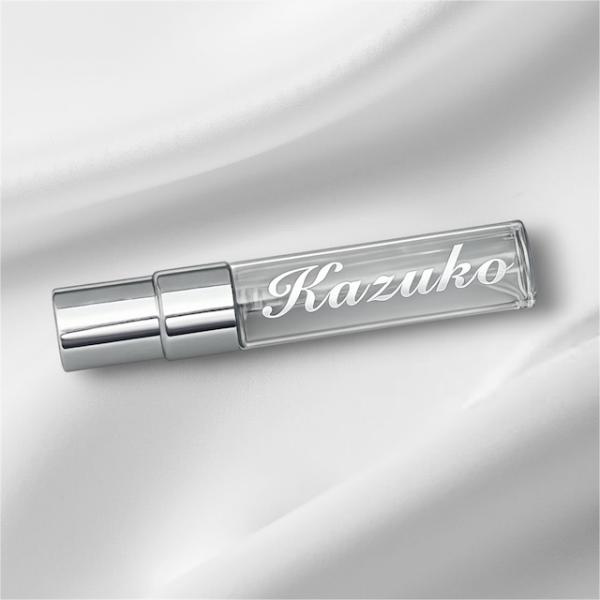 【名入れ・アトマイザー】ガラス彫刻アトマイザー 5ml シルバー名前入り 誕生日プレゼント プチプラ...