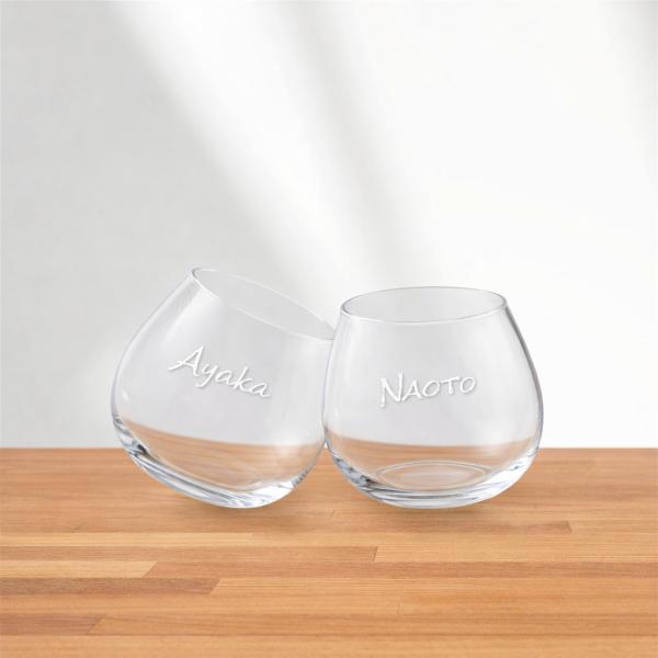 【名入れ  彫刻グラス】ペア スウィンググラス 495ml  名入れグラス 誕生日プレゼント お祝い...