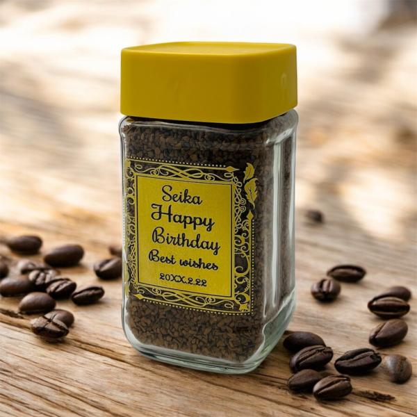 【名入れ・メッセージ  彫刻ボトル】ネスカフェ ゴールドブレンド120g フェザーデザイン 誕生日プ...