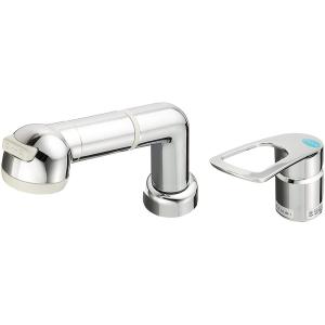 SANEI 洗面用 シングルスプレー混合栓 洗髪用 エコ 節約 引き出しホース K3761EJV-C-13