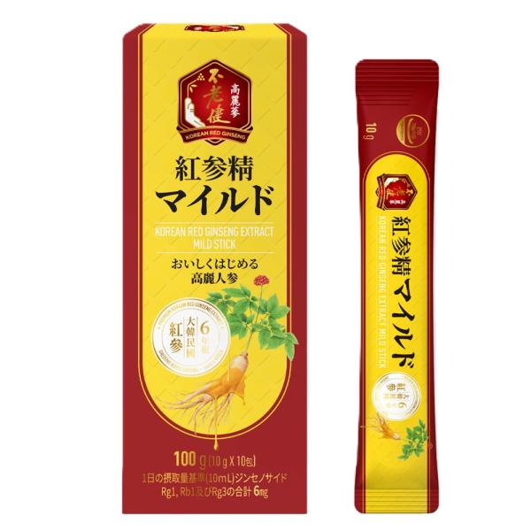 紅参精マイルド スティック 10g×10包 高麗人参エキス 大東高麗参 不老健