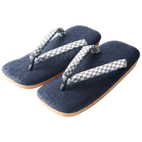 雪駄 サンダル ラタンメッシュ 市松 ネイビー メンズ 大和工房 国産 粋 おしゃれ かっこいい 職...
