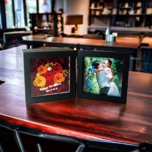 プリザーブドフラワー 写真立て フォトボックス 名入れ 正方形 ギフト 結婚祝い ウエディング 還暦祝い 喜寿祝い 誕生日 プレゼント 贈呈品