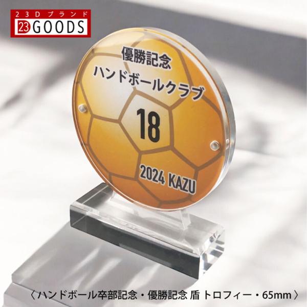 ハンドボール トロフィー 優勝記念 卒団記念 卒部記念 記念品 表彰 スポーツ大会 カラー盾 オリジ...