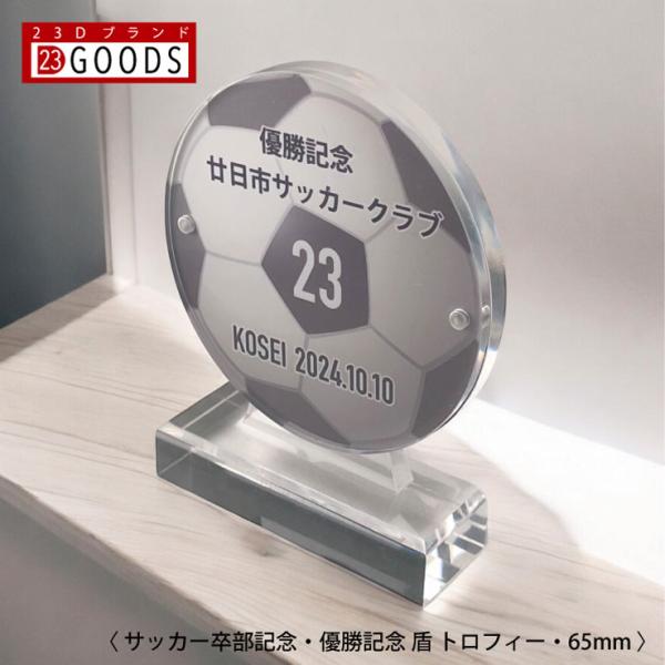サッカーボール トロフィー 優勝記念 卒団記念 卒部記念 記念品 表彰 スポーツ大会 カラー盾 オリ...