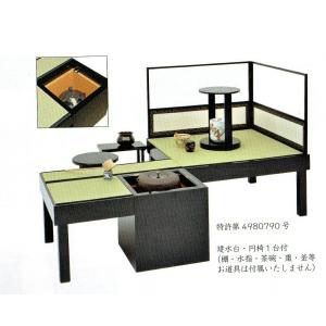 新立礼卓 優心なごみ棚セット 電気炉タイプ・京間サイズ 椿原流水作