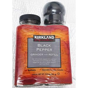 【2本セット】 KIRKLAND (カークランド) ブラックペッパー ミル付き1本 替え1本 #1249967 KS BLACK PEPPERの商品画像