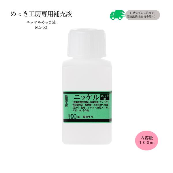 ニッケルめっき液 （100ml）DIY簡単めっき メッキ工房 補充品 MS-53
