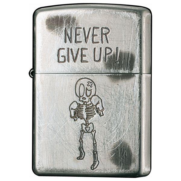 ZIPPO ライター　2UDS-GIVEUPシルバー ユーズド加工 ジッポ   ZIPPO