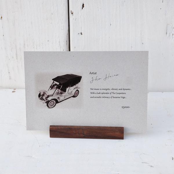 木製カードスタンド【黒くるみロング 太溝 5個セット】ネームプレート メール便 送料無料