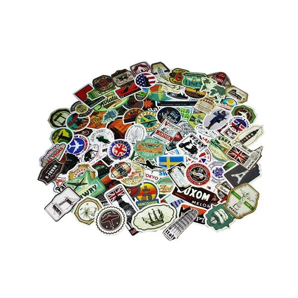 ステッカー 100枚 トラベル アンティーク調 ヴィンテージ 防水加工 大人気 スーツケース 空港 ...