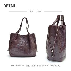 クロコダイル ハンドバッグ トートバッグ マッ...の詳細画像4