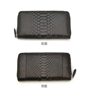 パイソン ラウンドファスナー長財布 財布 本革...の詳細画像5