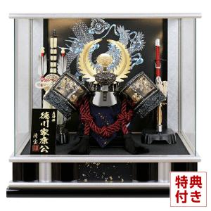 【全品P10%】100周年SALE 五月人形 コンパクト 徳川家康公 兜ケース飾り 兜飾り 清宝作 12号 パノラマケース オルゴール付 h065-fz-5720-73-016｜2508-honpo