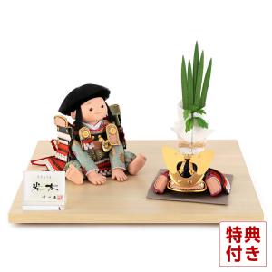 五月人形 幸一光 子供大将ケース飾り 月丸（つきまる） 黒小札赤糸威