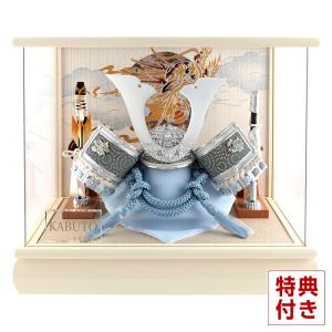 【100周年記念祭】五月人形 兜 コンパクト おしゃれ ケース飾り 兜飾り 宝童監修 白銀中鍬兜 8号 アクリルケース 端午の節句 h085-mm-ck2596-8