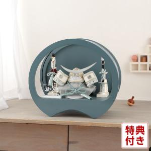 【100周年記念祭】五月人形 コンパクト 伊達政宗 兜ケース飾り 兜飾り 宝童監修 伊達兜 (ブルー) 4号 円型アクリルケース h085-mm-ck2619-4