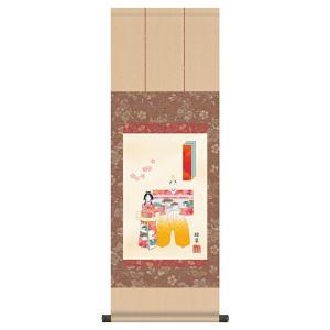 100周年記念祭】掛軸 掛け軸 開運画 吉祥四季花図 洛彩緞子本表装 尺五