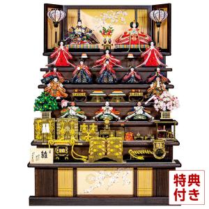 ひな人形☆七段十五人飾り A6−40x7F☆横幅120*奥行160