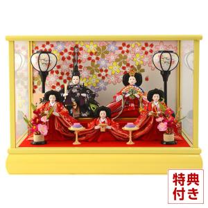 雛人形 コンパクト ひな人形 雛 ケース飾り 五人飾り 梨桜 小芥子五人 h263-moys-25-005