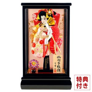 宝童作 【100周年記念祭】羽子板 初正月 ケース飾り 花むす美 赤 11号