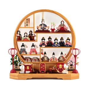 雛人形 コンパクト おしゃれ 丸型 雛 飾り方 名匠・逸品飾り