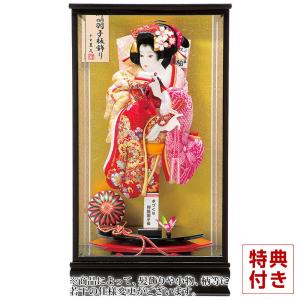 久月 羽子板 お祝い 初正月 コンパクト ミニ 豆羽子板 藤娘 8寸 屏風付