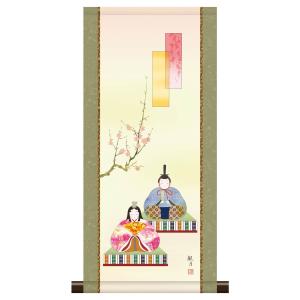 100周年記念祭】掛軸 掛け軸 開運画 吉祥四季花図 洛彩緞子本表装 尺五
