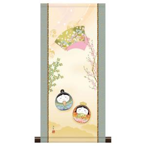 100周年記念祭】掛軸 掛け軸 開運画 吉祥四季花図 洛彩緞子本表装 尺五