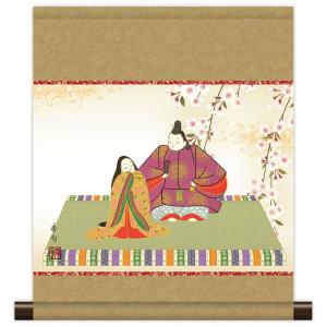 100周年記念祭】掛軸 掛け軸 開運画 吉祥四季花図 洛彩緞子本表装 尺五