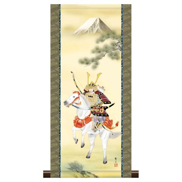 【100周年記念祭】掛軸 掛け軸 和風モダン掛 現代日本画 端午の節句 出世武者 唐沢碧山 h06-...
