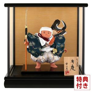 【100周年記念祭】五月人形 コンパクト 幸一光 松崎人形 武者人形 ケース飾り 五号 弁慶 七ツ道具 黒塗カブセケース h085-koi-5151