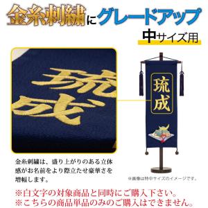 【先着クーポン】本日最大P21.5％ 五月人形 こいのぼり 名前旗 村上鯉 （金刺繍） 名前入れ代 追加加工料 中サイズ専用 mk-name5-sis-m