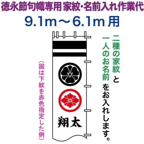 【全品P10%】100周年SALE 武者絵のぼり 徳永 武者幟 9.1〜6.1m用 家紋入れ 二種＋...