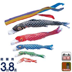 こいのぼり ワタナベ 鯉のぼり 庭園用 3m 8点セット かなめ 五色吹流し ナイロン wtk-kgg0035
