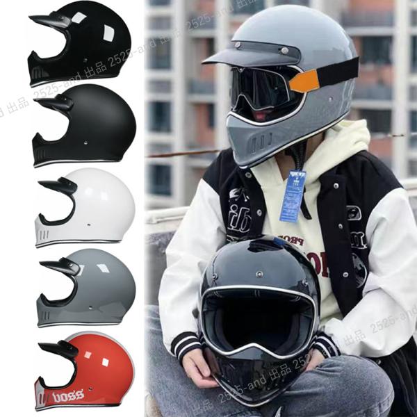 公道使用不可 装飾用VOSS 人気レトロハーレーヘルメット オフロードヘルメット フルフェイスヘルメ...