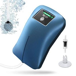 エアーポンプ 釣り/水槽/停電時用 エア ポンプ USB充電 電池内蔵 消音30db 携帯式 酸素提供 (持続モードでは25時間）排出口１つ